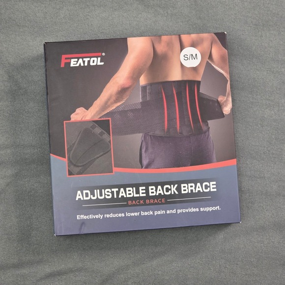 Featol Other - Adjustable Back Brace S/M Black Lower Back Support Belt Lumbar Pain Relief
